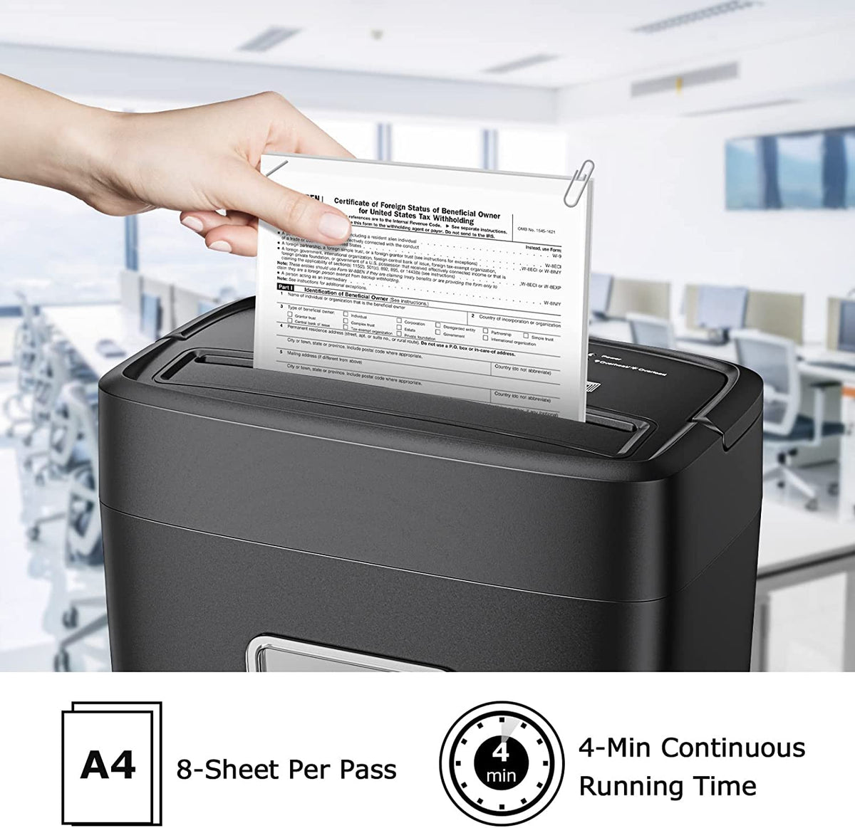 chiyobou様　BS CDホワイト、ダークグレー Bonsaii Paper Shredder 8-Sheet Cross Cut Shredder with 4.1