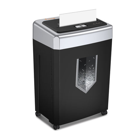 Bonsaii 15-Sheet Office Paper Shredder, 40 Mins Heavy Duty Shredder for Home Office, Crosscut Shreder with Anti-Jam System & P-4 High Security Supports CD/Credit Cards/Staple,5 Gal Pullout Bin C169-B
