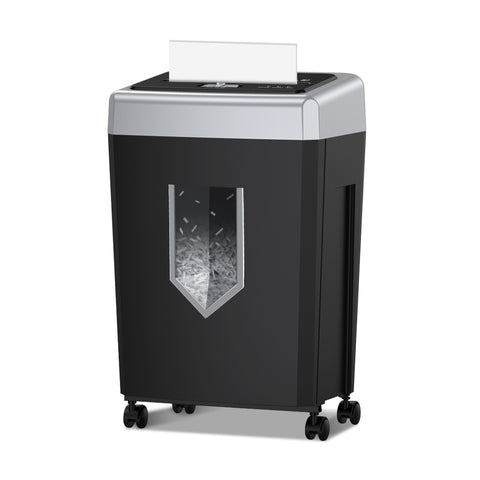 Bonsaii 15-Sheet Office Paper Shredder, 40 Mins Heavy Duty Shredder for Home Office, Crosscut Shreder with Anti-Jam System & P-4 High Security Supports CD/Credit Cards/Staple,5 Gal Pullout Bin C169-B