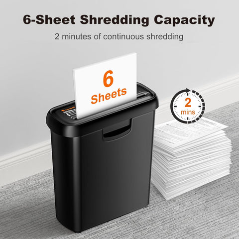 Bonsaii 6-Sheet Strip Cut Paper Shredder (S123-A)