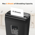 Bonsaii 6-Sheet Cross Cut Paper Shredder for Home Office Use Shredder with Handle C277-B