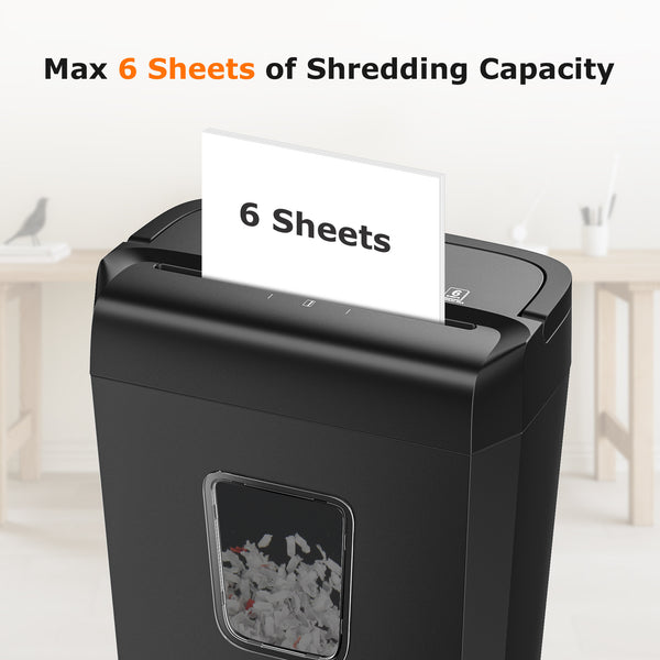 Bonsaii 6-Sheet Cross Cut Paper Shredder for Home Office Use Shredder