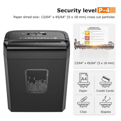 Bonsaii 6-Sheet Cross Cut Paper Shredder for Home Office Use Shredder with Handle (C277-B)