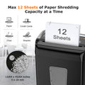 Bonsaii 12-Sheet Cross Cut Paper Shredder C279-B for Home Office Use with 5.5-Gallon Wastebasket