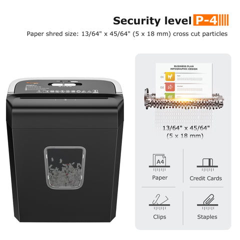 Bonsaii 8-Sheet Cross Cut Paper Shredder with 3.4 Gallons Wastebasket for Home Use (C277-C)