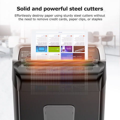 Bonsaii 12-Sheet Cross Cut Paper Shredder for Home Office Use with 5.5-Gallon Wastebasket (C279-B)