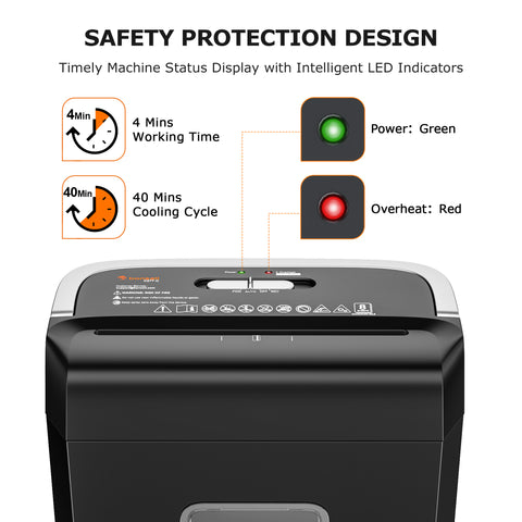 Bonsaii 8-Sheet Cross Cut Paper Shredder with 3.4 Gallons Wastebasket for Home Use (C277-C)