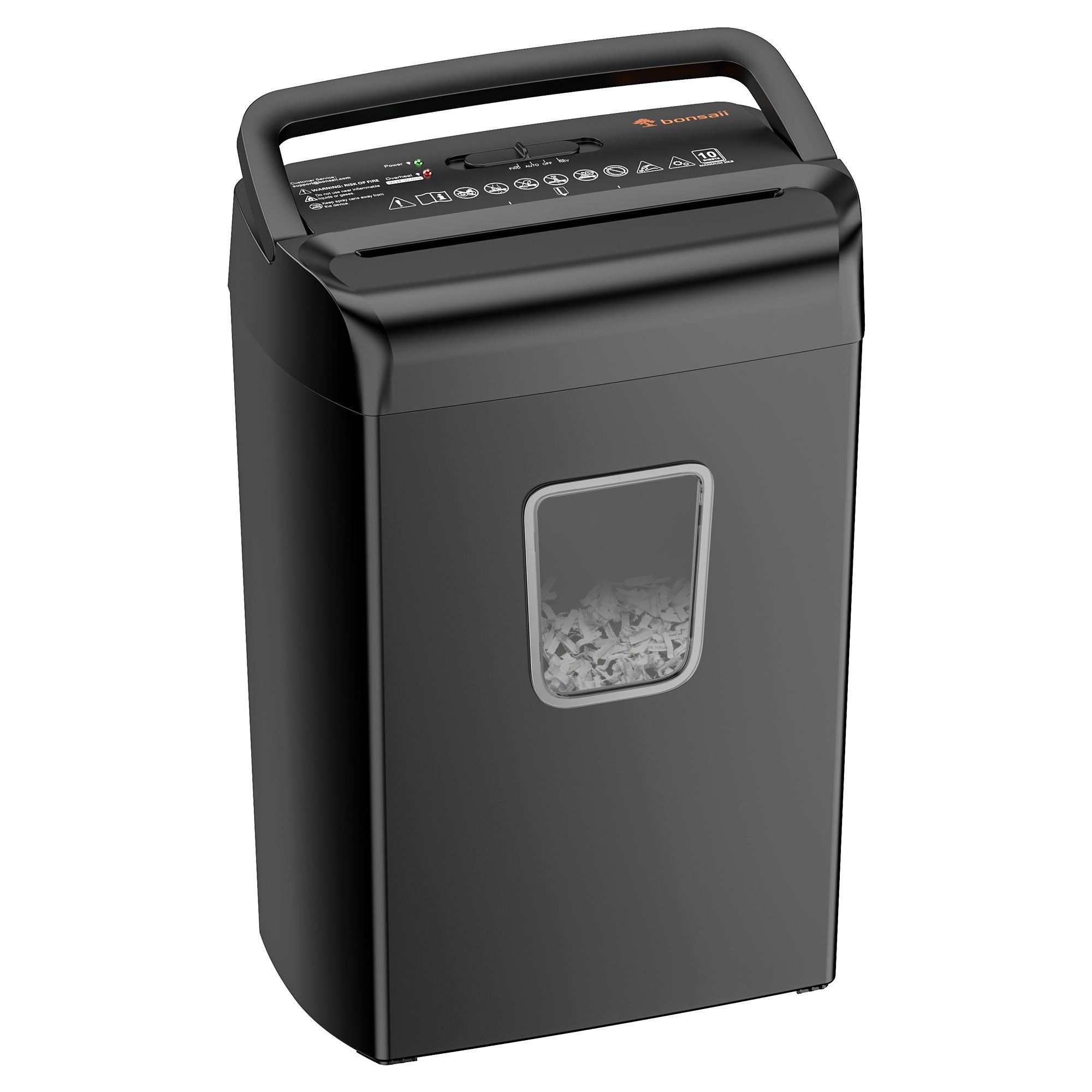 Bonsaii 10-Sheet Cross Cut Paper Shredder for Home Office Use with 5.5-Gallon Wastebasket C279-A