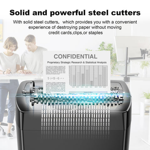 Bonsaii 12-Sheet Cross Cut Paper Shredder for Home Office Use with 5.5 Gals Wastebasket (BS-275A)