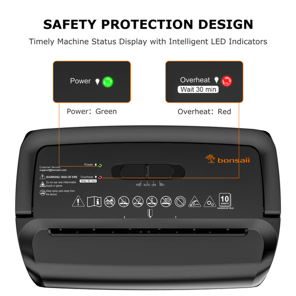 Bonsaii 10-Sheet Cross Cut Paper Shredder for Home Office Use with 5.5