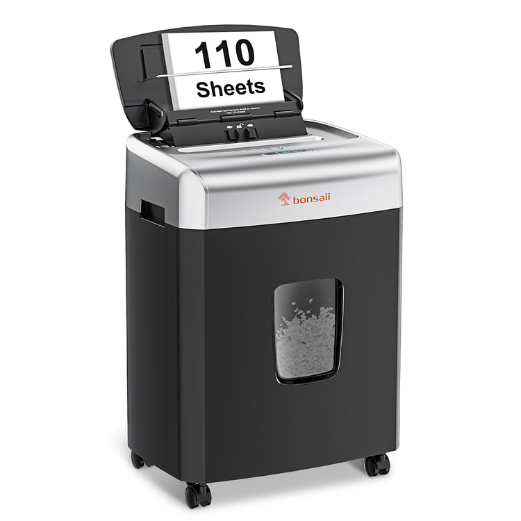 Bonsaii 110-Sheet Micro Cut Paper Shredder Auto Feed Heavy Duty Paper Bonsaii 110-Sheet Micro Cut Paper Shredder Auto Feed Heavy Duty Paper
