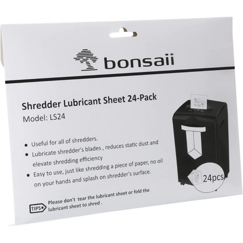 Bonsaii Paper Shredder Sharpening & Lubricant Sheets, 24-Pack