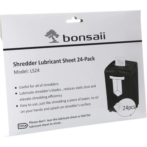 Bonsaii Paper Shredder Sharpening & Lubricant Sheets,24-Pack (8.7 x 7.9 inch/Piece)