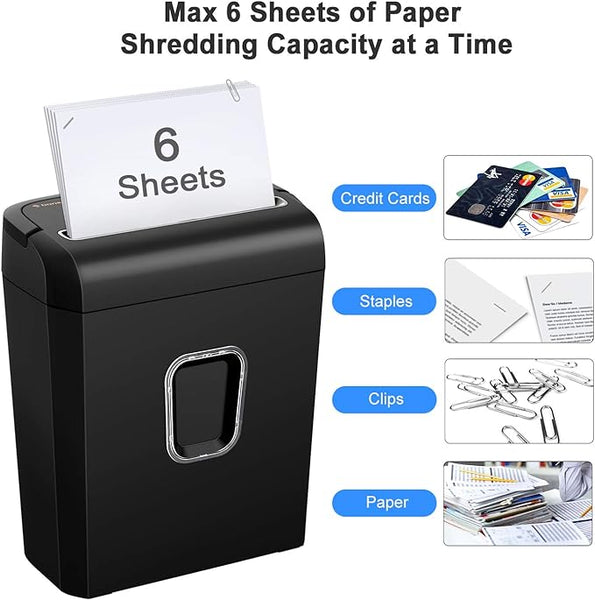 Bonsaii C234-A 6-Sheet Micro-Cut Paper Shredder (High-Security)