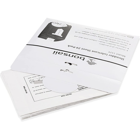 Bonsaii Paper Shredder Sharpening & Lubricant Sheets, 24-Pack