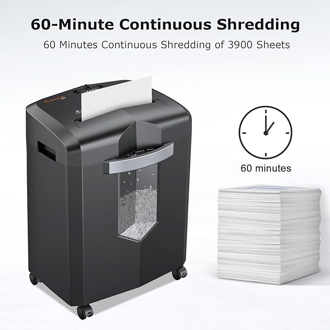Bonsaii 12 Sheet Micro Cut Paper Shredder with 4 Casters