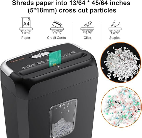 Bonsaii 6-Sheet Cross Cut Paper Shredder Home Office Use Shredder with Handle C237-B