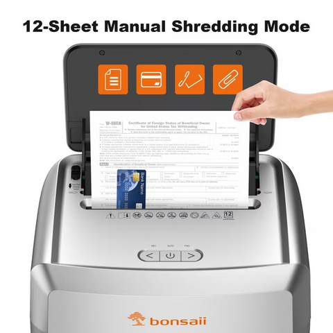 Bonsaii 150-Sheet Auto Feed Micro-Cut Paper Shredder, 60-Minute Nonstop Heavy Duty Shredder for Office, 6 Gallon Bin, C290-A