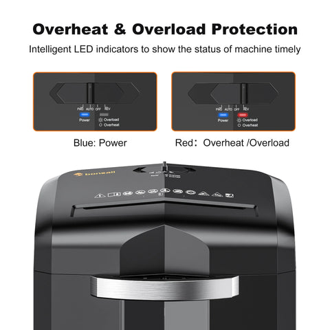 Bonsaii 12 Sheet Micro Cut Paper Shredder Heavy Duty 60 Mins with 4 Casters & 4.2 gal Pullout Bin
