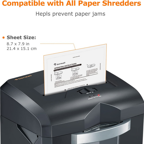 Bonsaii Paper Shredder Sharpening & Lubricant Sheets,24-Pack (8.7 x 7.9 inch/Piece)