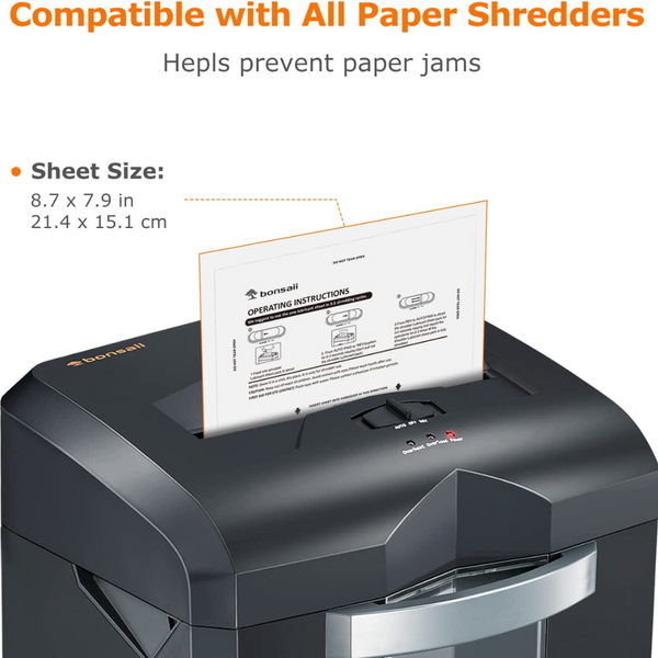 Bonsaii Paper Shredder Sharpening & Lubricant Sheets,24-Pack (8.7 x 7. Bonsaii Paper Shredder Sharpening & Lubricant Sheets,24-Pack (8.7 x 7.