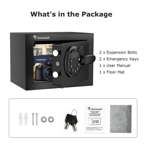 Bonsaii 6.6-Litre Small Safe Box with Electronic Keypad
