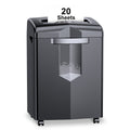 Bonsaii Heavy Duty Paper Shredder 20-Sheet 40-Minute Cross-Cut Office Shredder for Commercial Use, Shred CDs/Credit Cards (BS-144D)