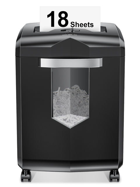 Bonsaii Paper Shredder 18-Sheet Cross-Cut Shredders for Home Office with Wastebasket