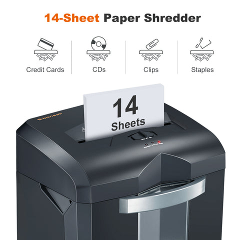 Bonsaii 14 Sheets Micro-Cut Paper Shredder 60 Minutes Heavy Duty Credit Cards Shredders for Home Office Use (BS-149D)