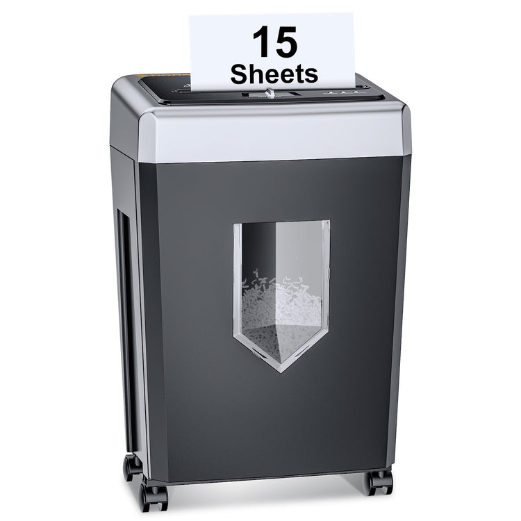 Bonsaii 15-Sheet Home Office Paper Shredder Cross-Cut 40-Minute Heavy