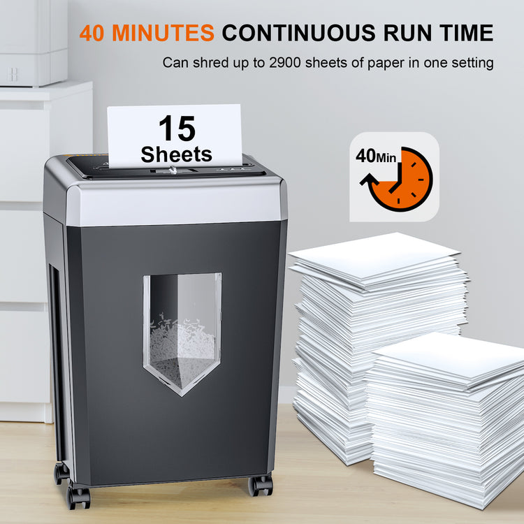 Bonsaii 12-Sheet Cross Cut Paper Shredder, P-4 Security, 4-Gallon Bin, 15-Min Run Time