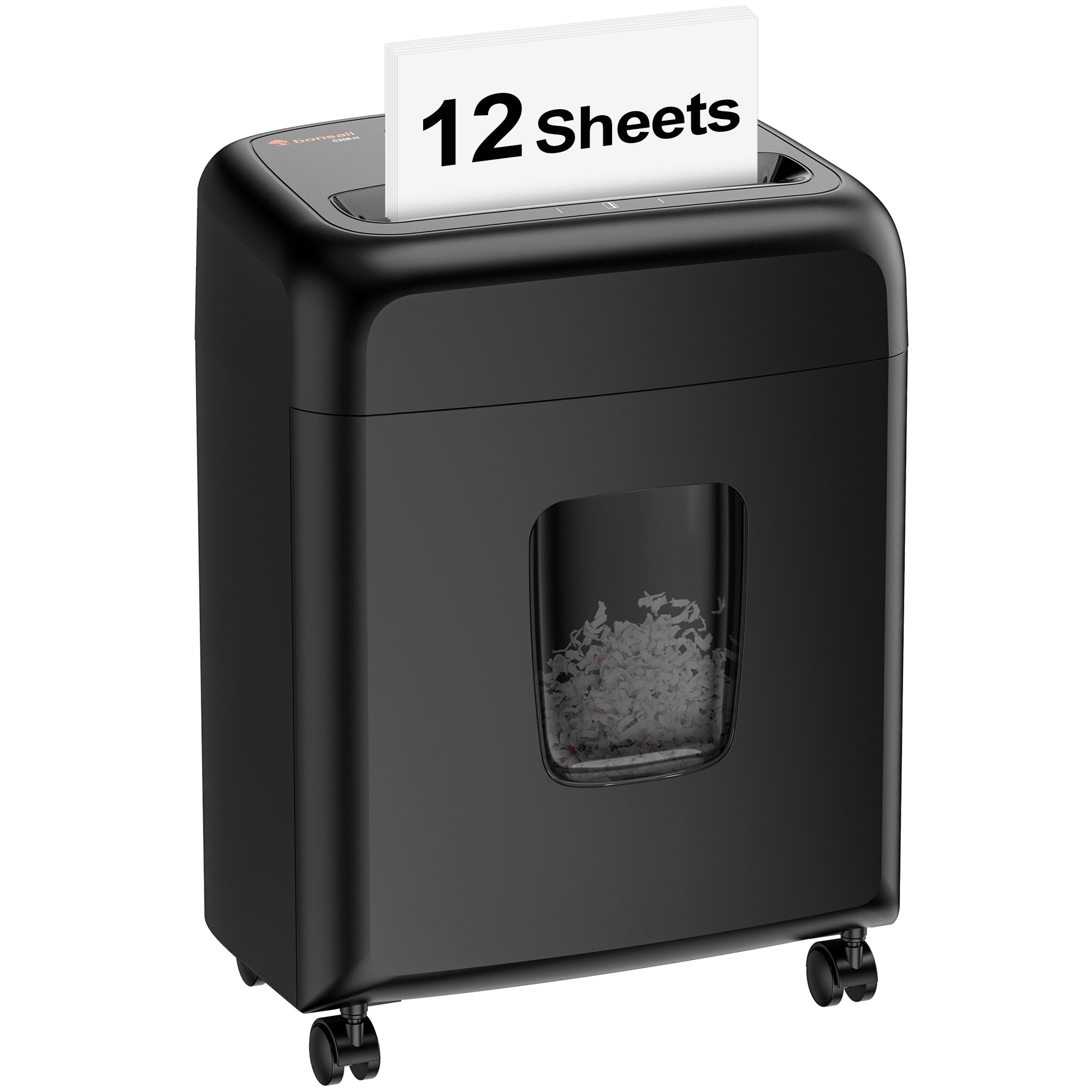 Bonsaii 12-Sheet Cross Cut Paper Shredder with 4-Gallon Pullout Bin, C