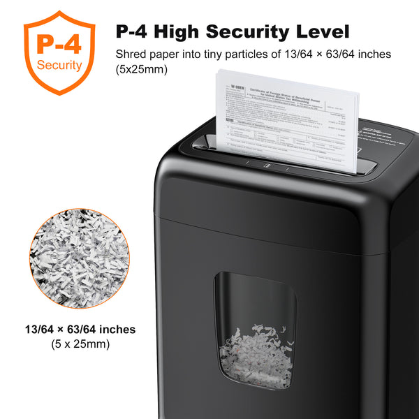 Bonsaii 12-Sheet Cross Cut Paper Shredder with 4-Gallon Pullout Bin, C