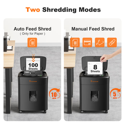 Bonsaii 100-Sheet Auto-Feed Shredder | P-4 Micro-Cut Security, 10-Min Runtime, 4.2-Gallon Bin | Home & Office Heavy Duty, C231-D