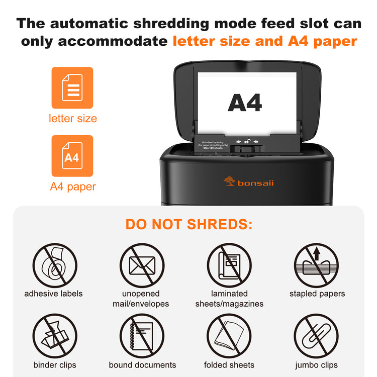Bonsaii C231-D AutoFeed Shredder | 100-Sheet Auto-Feed & 8-Sheet Manua