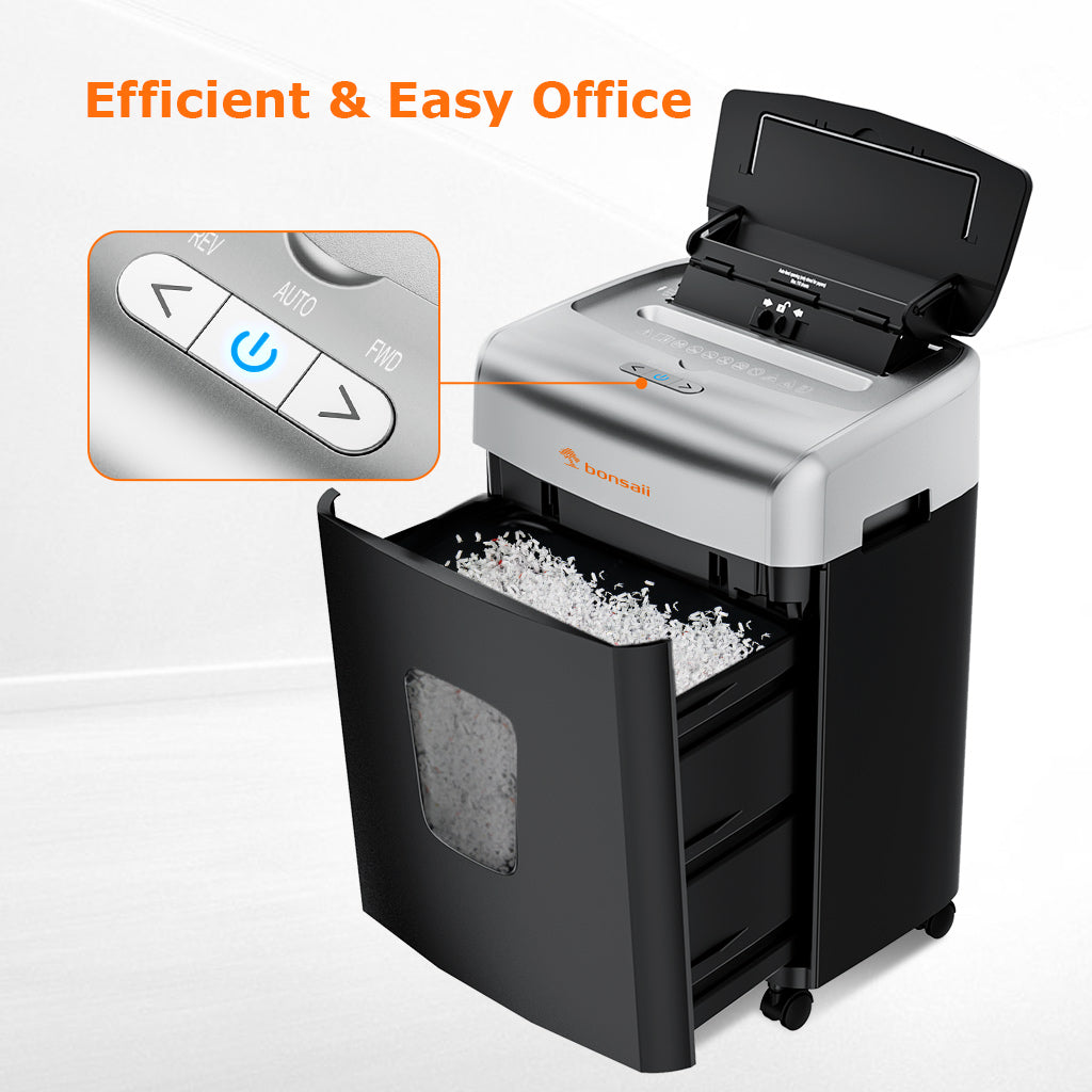 Bonsaii Office Shredder 110-Sheet Auto Feed Micro Cut Heavy Duty Paper