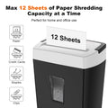 Bonsaii 12-Sheet Cross Cut Paper Shredder for Home Office Use with 5.5 Gals Wastebasket (BS-275A)