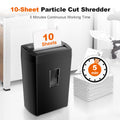 Bonsaii 10-Sheet Micro-Cut Paper Shredder | P-4 High Security, 5.5-Gallon Bin, 5-Min Continuous Runtime | Compact Shredder for Home & Small Office, C275-B