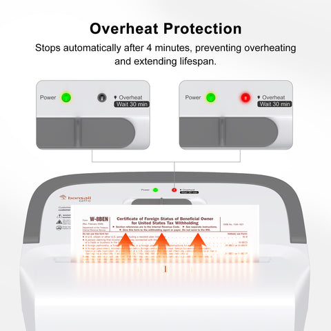 Bonsaii Paper Shredder, 8-Sheet Cross-Cut, P-4 Security, 5x18mm Particle Size, Shreds Credit Cards, Staples, Overheat Protection, 13L Bin for Home and Office, C277-C