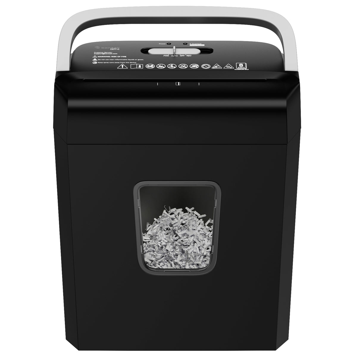 Paper In Shredder Bonsaii 8-Sheet Cross Cut Paper Shredder with 3.4 Gallons Wastebasket