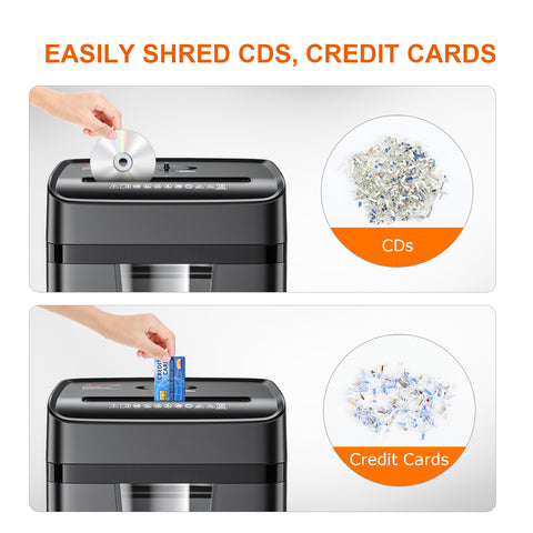 Bonsaii Paper Shredder 12 Sheets Cross Cut Shredder Credit Card Shredders for Home Office Use, Black
