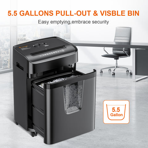 Bonsaii Paper Shredder 12 Sheets Cross Cut Shredder Credit Card Shredders for Home Office Use, Black