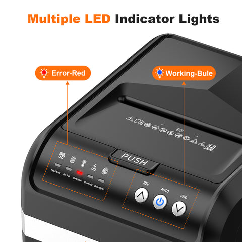 Bonsaii 200-Sheet Auto Feed Paper Shredder, 60 Minutes Nonstop Heavy Duty Shredders, 8.1 Gallon Large Bin Office Document Shredder, Micro-Cut/High Security P-4 Commercial Grade Shredder (C283-A