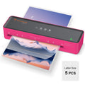 Bonsaii A4 Laminator 9 inch Laminator Machine with Laminating Sheets,Pink & Black