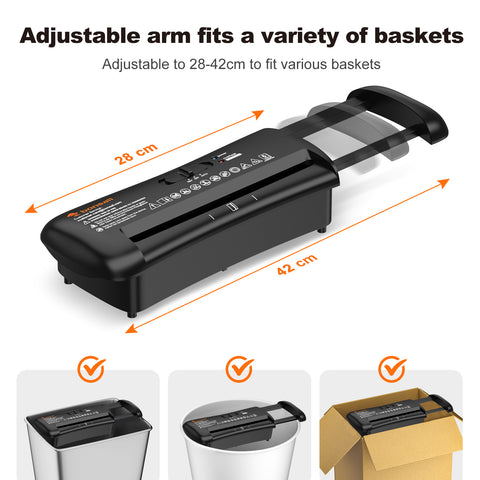 Bonsaii Paper Shredder, 6mm Strip Cut, Up to 6 Sheets, Compatible with 28-42cm Bins, Shreds Paper & Credit Cards, Overheat Protection, 3 Modes, S119-A