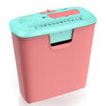 Bonsaii 8-Sheet Strip Cut Paper Shredder with 3.4 Gallons Wastebasket, Pink & Green (S120-C)