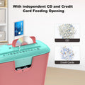 Bonsaii 8-Sheet Strip Cut Paper Shredder with 3.4 Gallons Wastebasket, Pink & Green (S120-C)