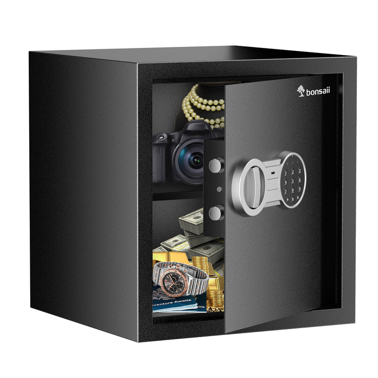 KABISAFE Anti-Theft Safe Box – 1.2 Cubic Feet Digital Keypad Safe With Emergency Keys, LED Light, And Wall-Mount Option For Home Office Jewelry Cash