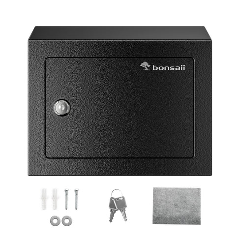 Bonsaii 0.22 Cubic Feet Small Safe with Key Lock, Security Hidden Safe Box for Home