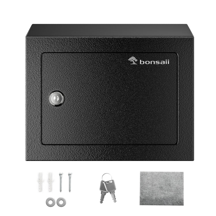 Bonsaii 0.22 Cubic Feet Small Safe with Key Lock, Security Hidden Safe